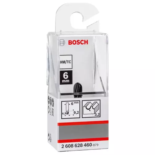 BOSCH Žliabkovacia fréza, 6 mm, r1 = 3,2 mm, d1 = 6,35 mm, l = 9,1 mm, g = 40 mm (3)