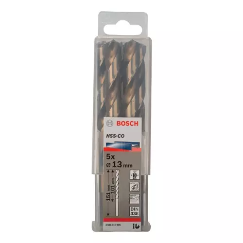 BOSCH Špirálový vrták do kovu PRO Stainless Steel HSS-Co, 13 × 101 × 151 mm, 5 ks (19)