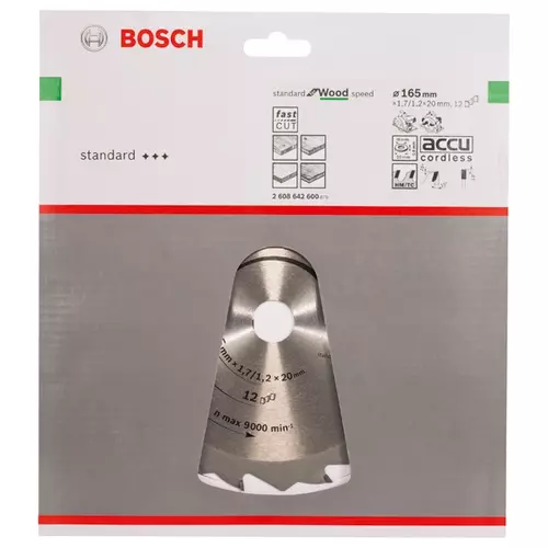 BOSCH Kotúč PRO Wood na drevo pre okružné píly, 165 x 1,7 x 20 mm (20)