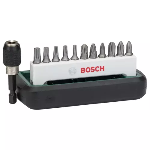 BOSCH 12-dielna sada skrutkovacích hrotov Standard, rôzne (PH, PZ, T)