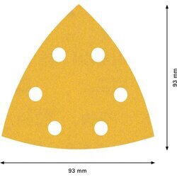 BOSCH Sada brúsnych papierov EXPERT C470 pre trojuholníkové brúsky, 93 mm, zrnitosť 60/120/240, 6 ks (4)