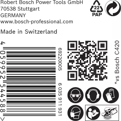 BOSCH Brúsny papier EXPERT C470 s 8 otvormi pre excentrické brúsky, 125 mm, zrnitosť 150, 50 ks (6)