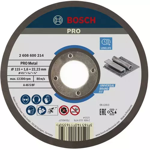 BOSCH Rezací kotúč PRO Metal, 115 × 1,6 × 22,23 mm, oSa (4)