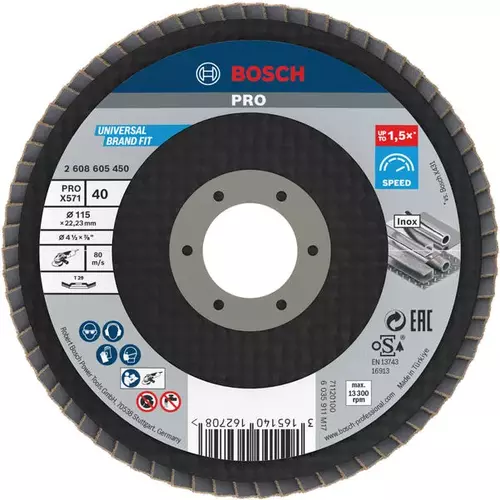 BOSCH Lamelový brúsny kotúč PRO X571, 115 mm, G40