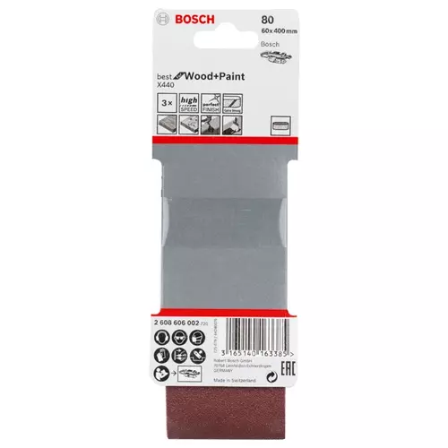 BOSCH Brúsny pás PRO X440, 60 × 400 mm, G80, 3 ks (14)