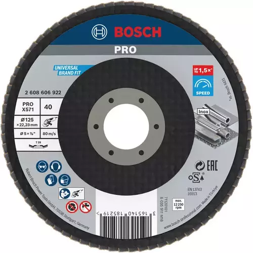 BOSCH Lamelový brúsny kotúč PRO X571, 125 mm, G40