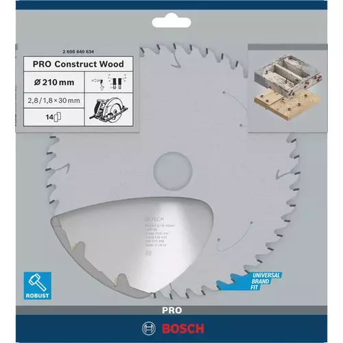 BOSCH Kotúč PRO Construct Wood na drevo pre okružné píly, 210 x 2,8 x 30 mm (4)