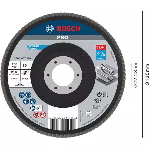 BOSCH Lamelový brúsny kotúč PRO X571, 125 mm, G80 (3)