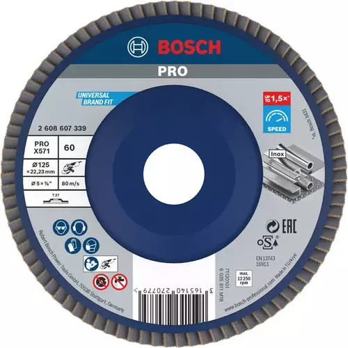 BOSCH Lamelový brúsny kotúč PRO X571, 125 mm, G60