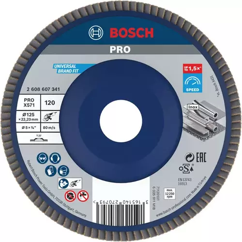 BOSCH Lamelový brúsny kotúč PRO X571, 125 mm, G120