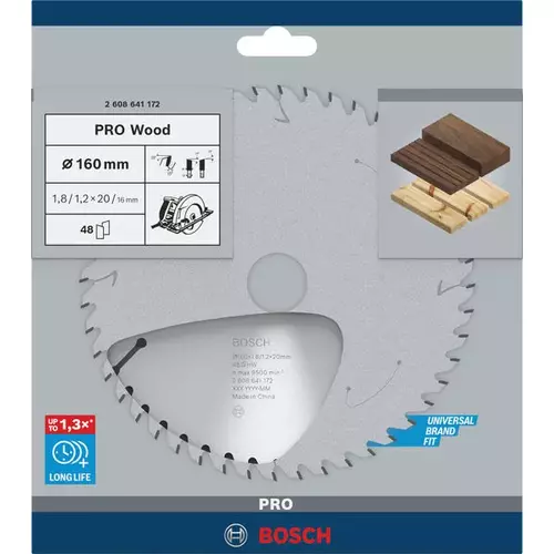 BOSCH Kotúč PRO Wood na drevo pre okružné píly, 160 x 1,8 x 20 mm (4)