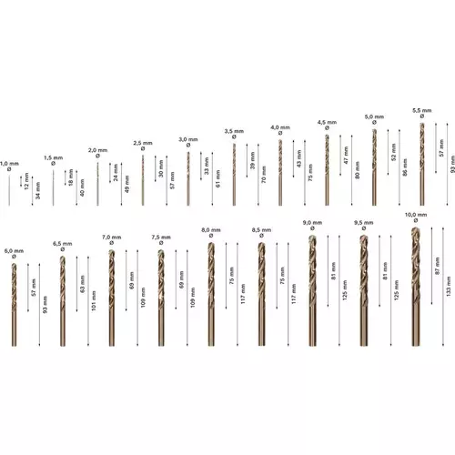 BOSCH Sada skrutkovicových vrtákov PRO Stainless Steel HSS-Co, 19 ks