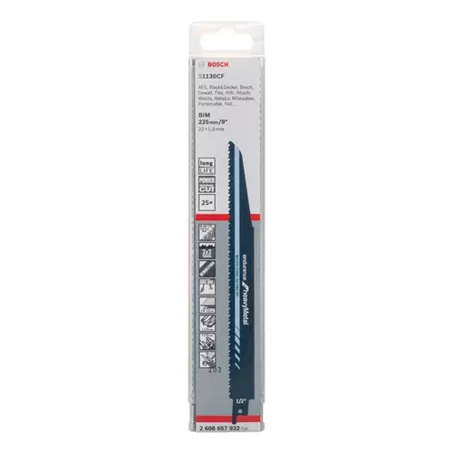 BOSCH Pílový list PRO Thick Metal Demolition S 1130 CF, 1,6 x 22 x 225 mm, 25 ks (10)