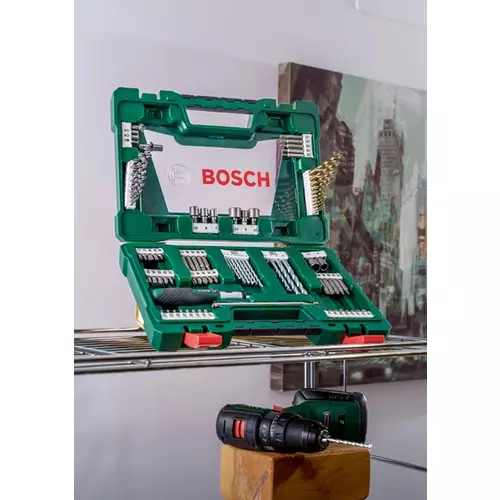 BOSCH 91-dielna sada vrtákov a skrutkovacích hrotov V-Line TiN, s račňovým skrutkovačom a teleskopickým magnetom (7)