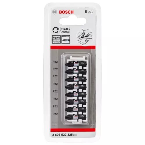 BOSCH Bit PRO Pozidriv Impact, PZ2, 25 mm, 8 ks (10)