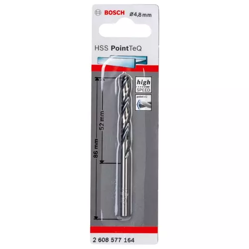 BOSCH Skrutkovitý vrták HSS PointTeQ 4,8 mm