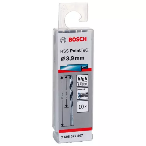 BOSCH Skrutkovitý vrták HSS PointTeQ 3,9 mm