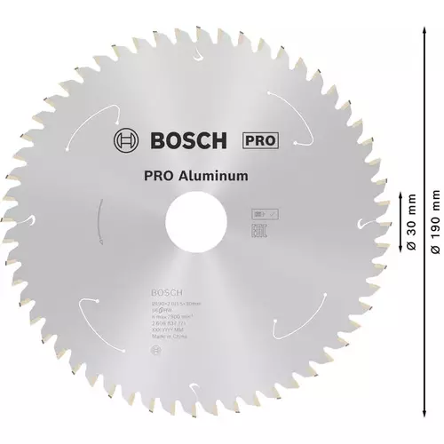 BOSCH Kotúč PRO Aluminium cordless na hliník pre akumulátorové okružné píly, 190 x 2 x 30 mm (5)