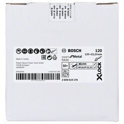 BOSCH Fibrové brúsne kotúče X-LOCK, Ø125 mm, G 120, R444, Expert for Metal, 1 ks