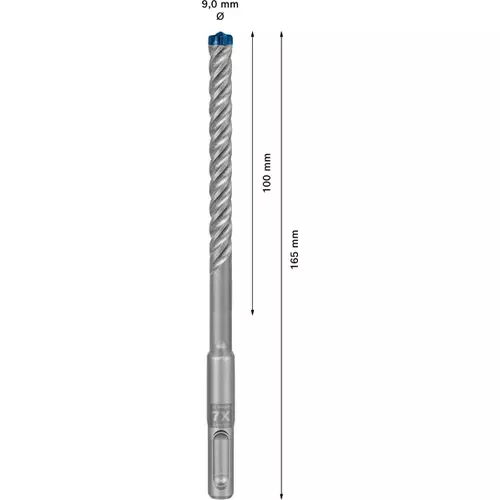 BOSCH Príklepový vrták EXPERT SDS plus-7X, 9 x 100 x 165 mm