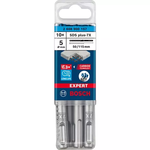 BOSCH Príklepový vrták EXPERT SDS plus-7X, 5 x 50 x 115 mm, 10 ks (2)