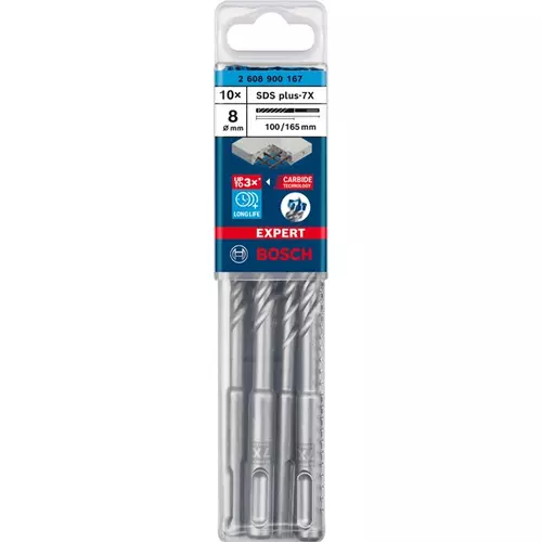 BOSCH Príklepový vrták EXPERT SDS plus-7X, 8 x 100 x 165 mm, 10 ks (2)