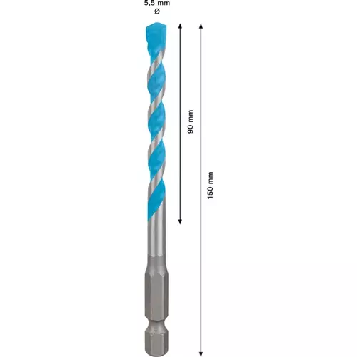 BOSCH Vrták EXPERT HEX-9 MultiConstruction, 5,5 × 90 × 150 mm