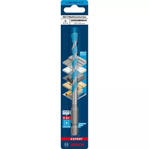 BOSCH Vrták EXPERT HEX-9 MultiConstruction 6 × 90 × 150 mm (3)