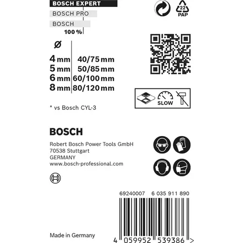 BOSCH Sada vrtákov EXPERT MultiConstruction CYL-9, 4/5/6/8 mm, 4 ks (2)