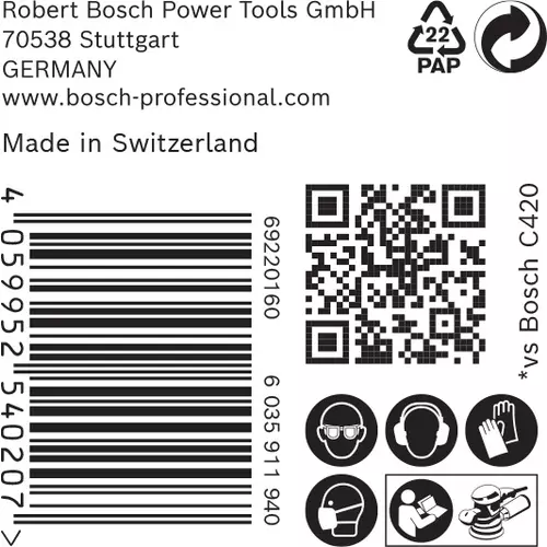 BOSCH Brúsny papier EXPERT M480 pre excentrické brúsky, 125 mm, zrnitosť 120, 50 ks (6)