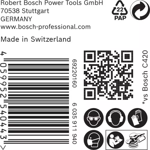 BOSCH Brúsny papier EXPERT M480 pre excentrické brúsky, 150 mm, zrnitosť 400, 50 ks (6)