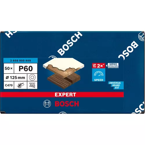 BOSCH Brúsny papier EXPERT C470 s 8 otvormi pre excentrické brúsky, 125 mm, zrnitosť 60, 50 ks (3)