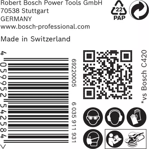 BOSCH Brúsny papier EXPERT C470 so 6 otvormi pre excentrické brúsky, 150 mm, zrnitosť 100, 50 ks (6)