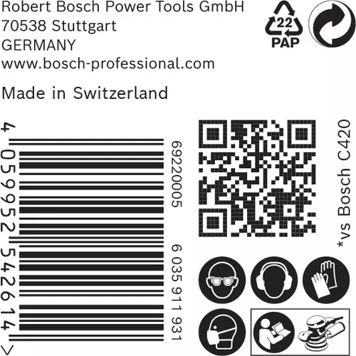 BOSCH Brúsny papier EXPERT C470 so 6 otvormi pre excentrické brúsky, 150 mm, zrnitosť 240, 50 ks (6)