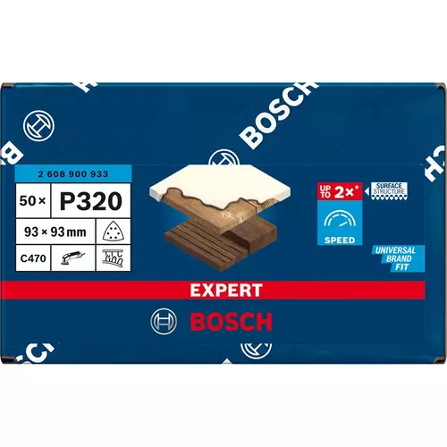 BOSCH Brúsny papier pre trojuholníkové brúsky EXPERT C470, 93 mm, zrnitosť 320, 50 ks (3)