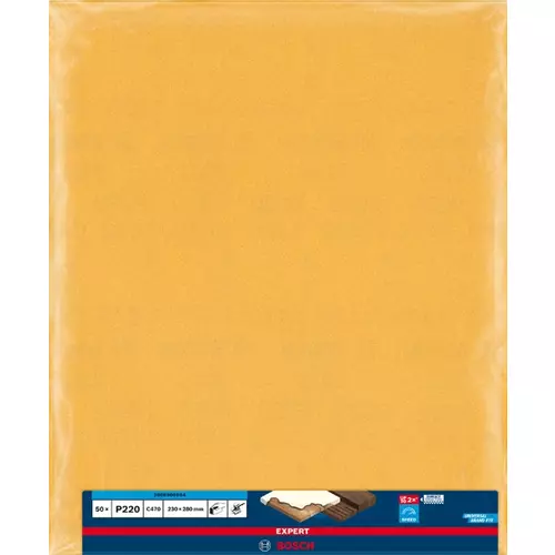 BOSCH Brúsny papier EXPERT C470 na ručné brúsenie, 230 × 280 mm, zrnitosť 220 (3)