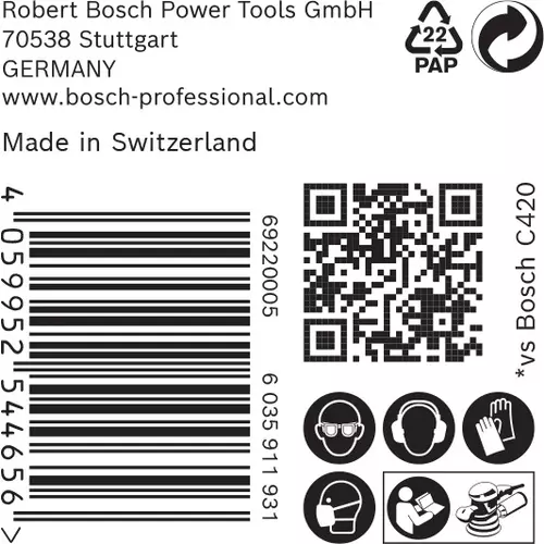 BOSCH Brúsny papier EXPERT C470 s viacerými otvormi pre excentrické brúsky, 125 mm, zrnitosť 100, 50 ks (6)