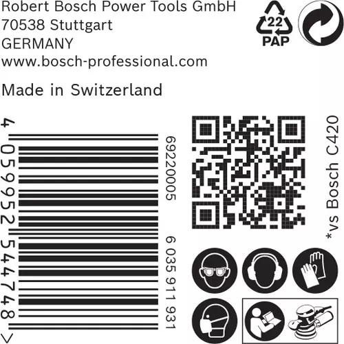 BOSCH Brúsny papier EXPERT C470 s viacerými otvormi pre excentrické brúsky, 150 mm, zrnitosť 60, 50 ks (6)