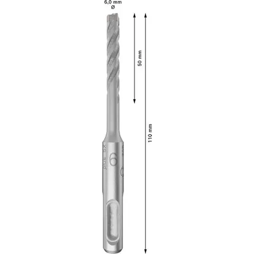 BOSCH Príklepový vrták PRO SDS plus-5X, 6 x 50 x 110 mm