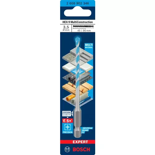 BOSCH Vrták EXPERT HEX-9 Multi Construction, 3,5 × 45 × 90 (3)