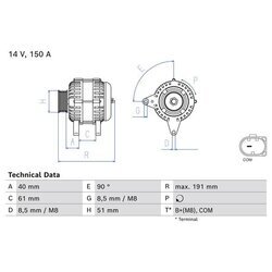 Alternátor BOSCH 0 986 085 020