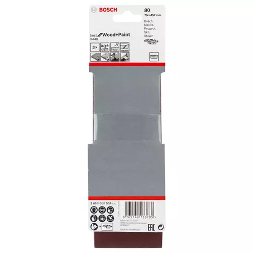 BOSCH Brúsny pás PRO X440, 75 × 457 mm, G80, 3 ks (14)