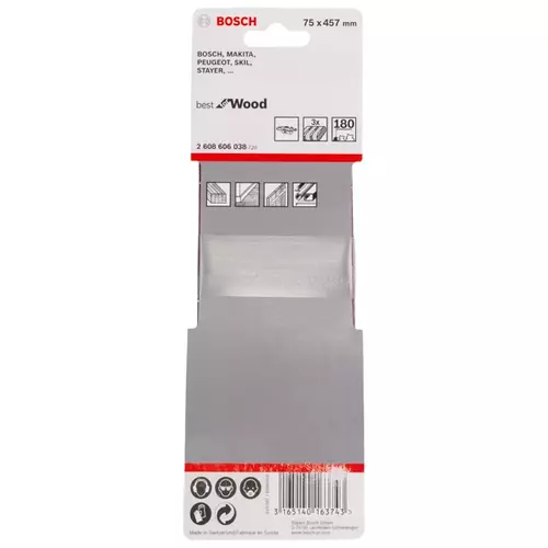 BOSCH Brúsny pás PRO X440, 75 × 457 mm, G180, 3 ks (14)