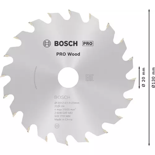 BOSCH Kotúč PRO Wood na drevo pre okružné píly, 130 x 2,4 x 20 mm (5)