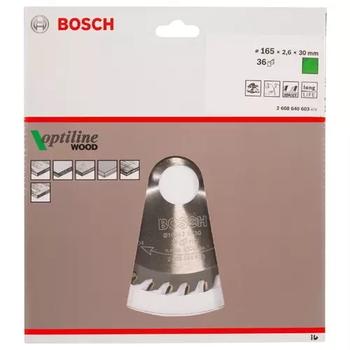 BOSCH Kotúč PRO Wood na drevo pre okružné píly, 165 x 2,6 x 30 mm (20)