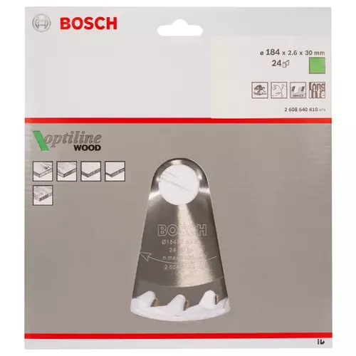 BOSCH Kotúč PRO Wood na drevo pre okružné píly, 184 x 2,6 x 30 mm (20)