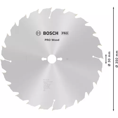 BOSCH Kotúč PRO Wood na drevo pre okružné píly, 350 x 3,2 x 30 mm (5)