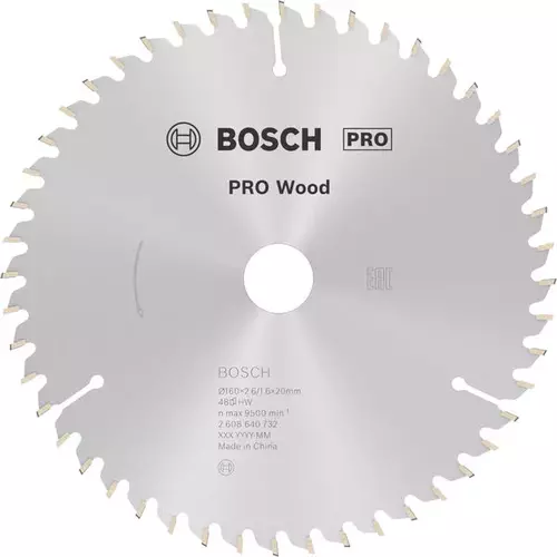 BOSCH Kotúč PRO Wood na drevo pre okružné píly, 160 x 2,6 x 20 mm (6)