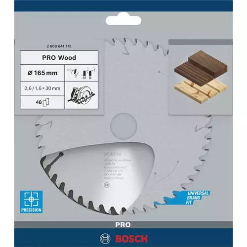 BOSCH Kotúč PRO Wood na drevo pre okružné píly, 165 x 2,6 x 30 mm (4)