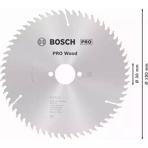 BOSCH Kotúč PRO Wood na drevo pre okružné píly, 190 x 2,6 x 30 mm (5)